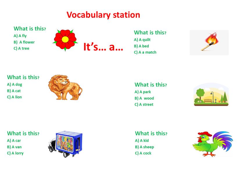 Vocabulary station It’s… a… What is this?