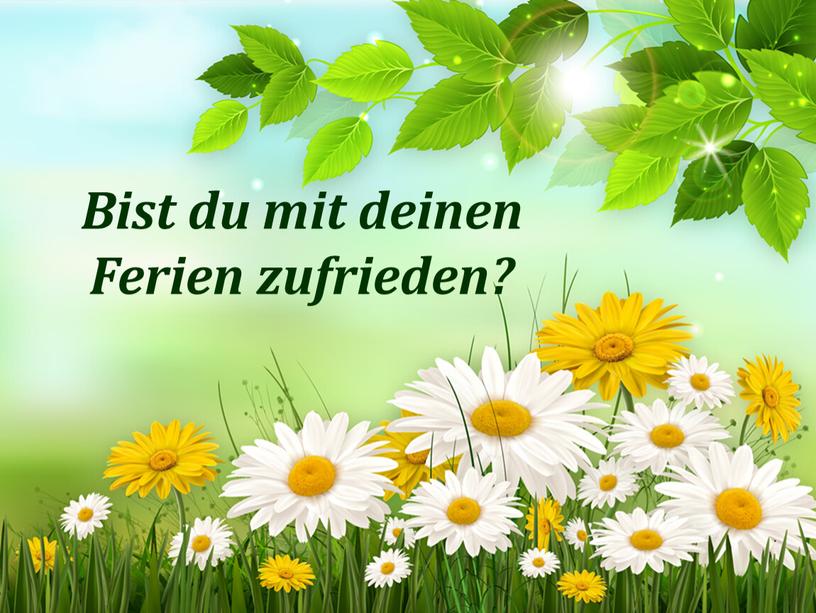 Bist du mit deinen Ferien zufrieden?