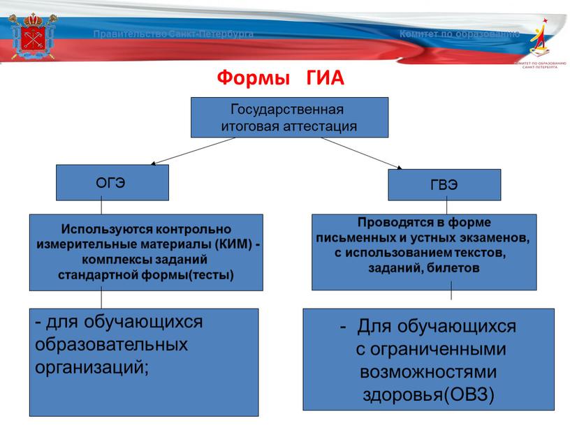 Формы ГИА ОГЭ ГВЭ Государственная итоговая аттестация