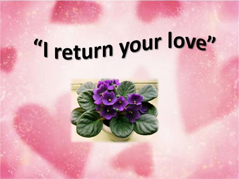 “I return your love”