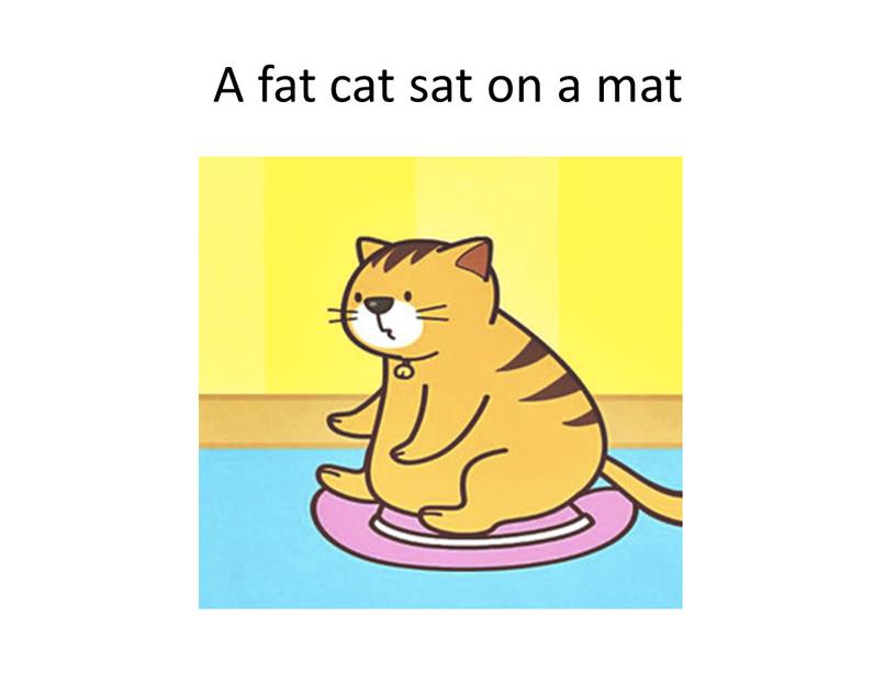 A fat cat sat on a mat