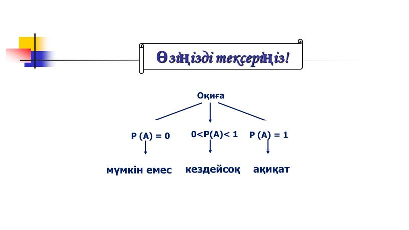 Өзіңізді тексеріңіз !