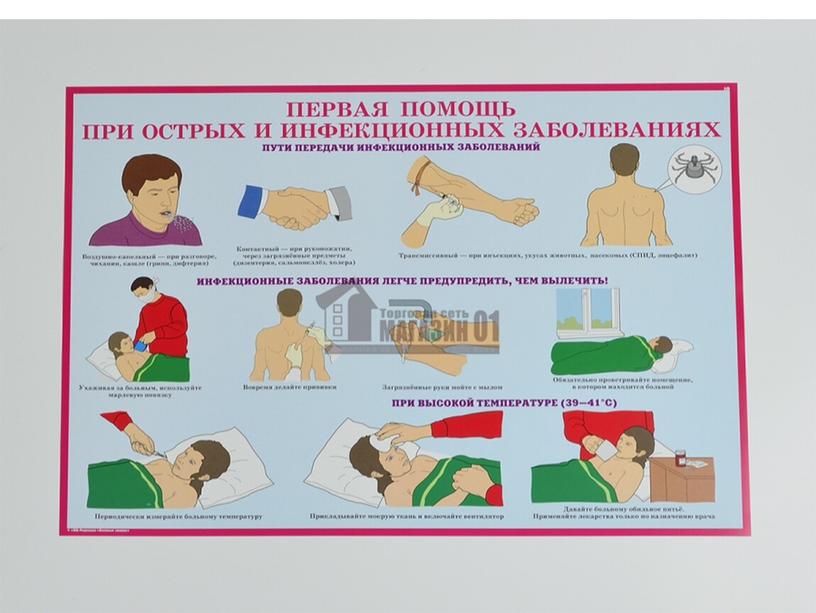 Первая помощь при острых инфекционных заболеваниях, первая помощь при ранениях и ожогах