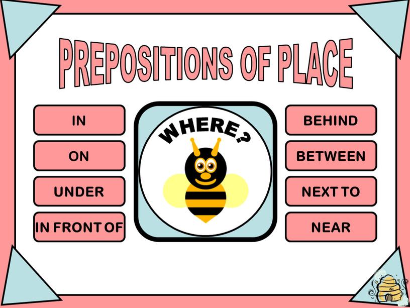 PREPOSITIONS OF PLACE IN ON UNDER