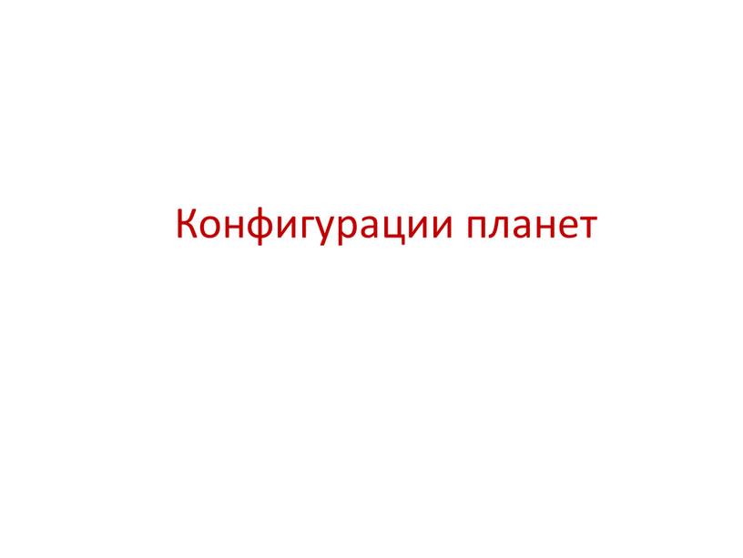 Конфигурации планет