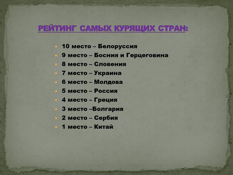 Белоруссия 9 место – Босния и Герцеговина 8 место –