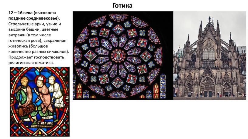 Готика 12 – 16 века (высокое и позднее средневековье)