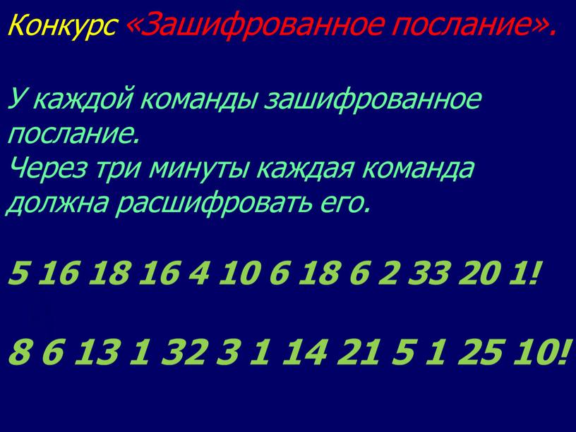 Конкурс «Зашифрованное послание»