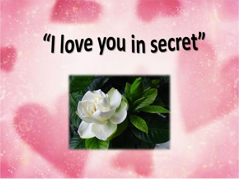 “I love you in secret”