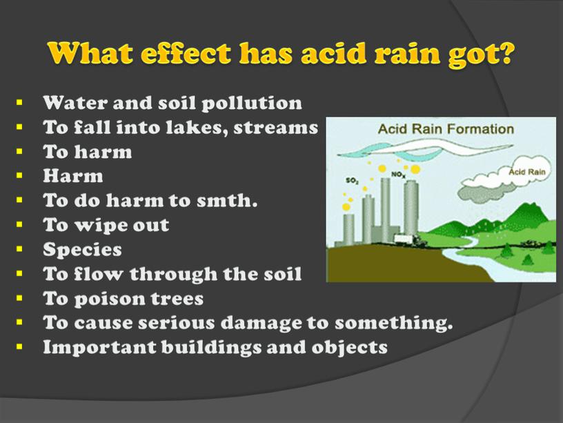 What effect has acid rain got?