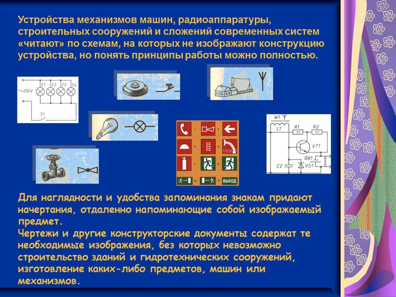 Для наглядности и удобства запоминания знакам придают начертания, отдаленно напоминающие собой изображаемый предмет