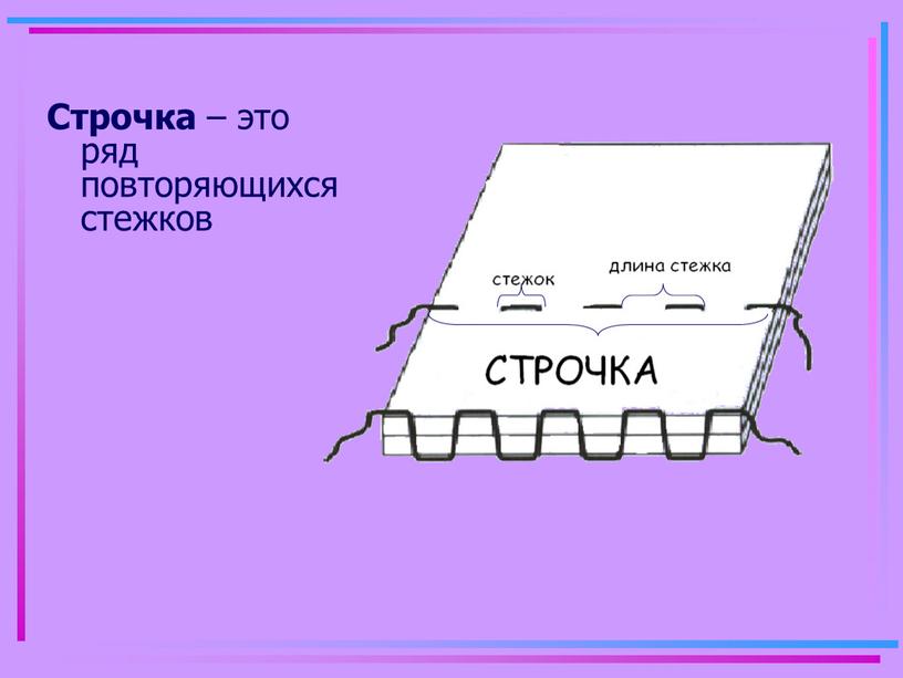 Строчка – это ряд повторяющихся стежков