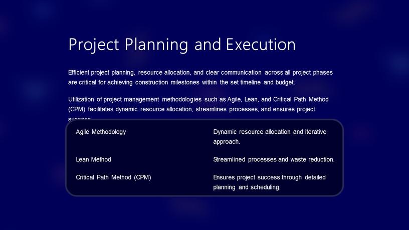 Project Planning and Execution