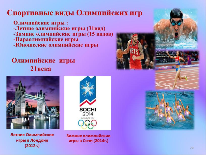 Спортивные виды Олимпийских игр