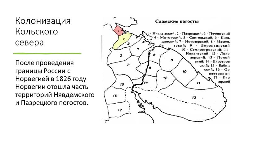 Колонизация Кольского севера После проведения границы