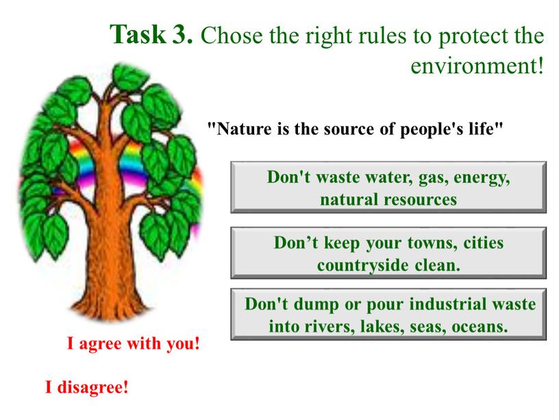 Task 3. Chose the right rules to protect the environment!