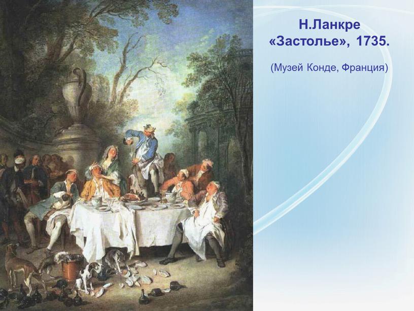 Н.Ланкре «Застолье», 1735. (Музей