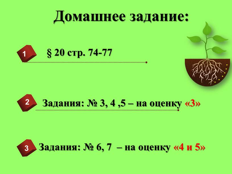 Домашнее задание: 1 § 20 стр. 74-77