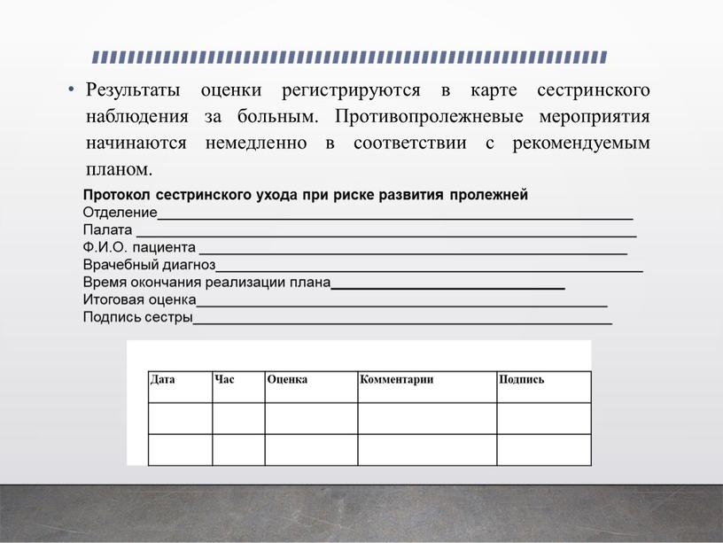 Сколько разделов включает карта сестринского наблюдения за пациентами с пролежнями