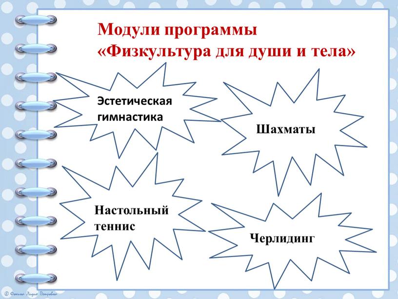 Модули программы «Физкультура для души и тела»