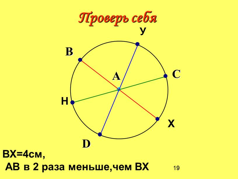 Проверь себя А D B C Х Н У ВХ=4см,