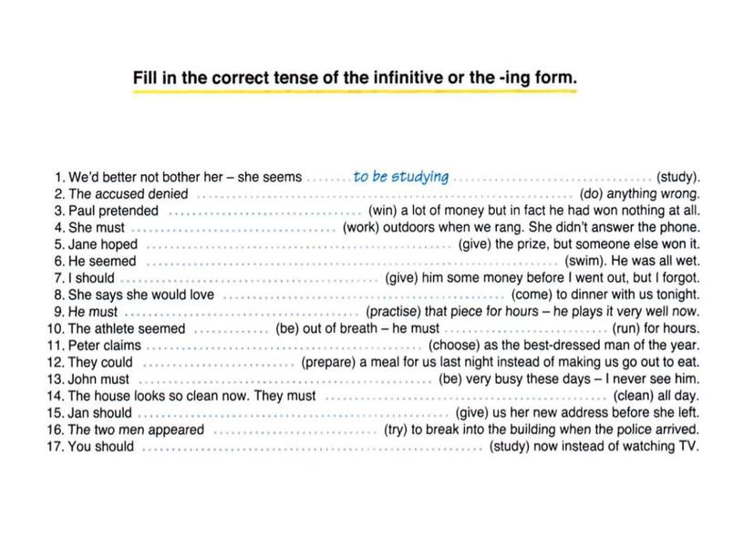 19 Infinitive. Ing-form. Participles. 9 class