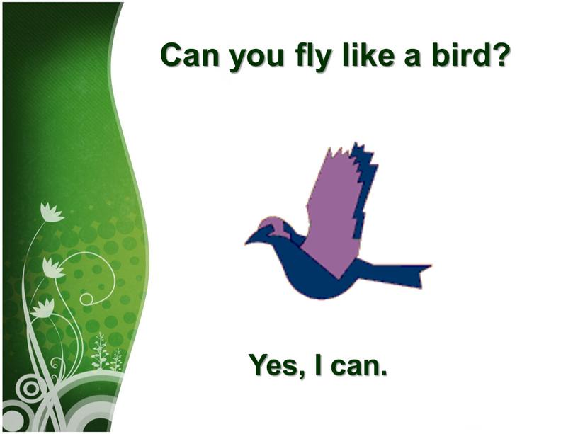 Can you fly like а bird? Yes,