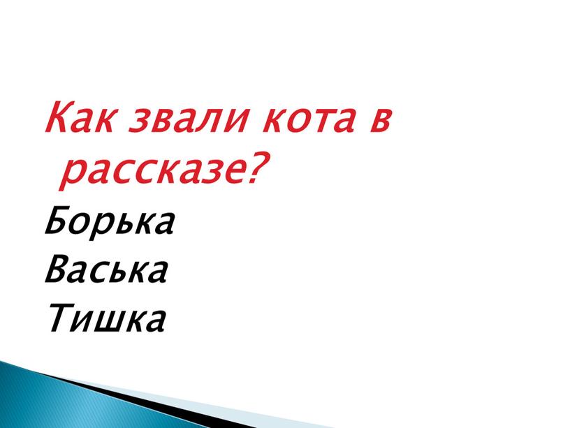 Как звали кота в рассказе? Борька