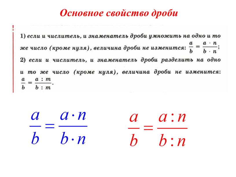 Основное свойство дроби