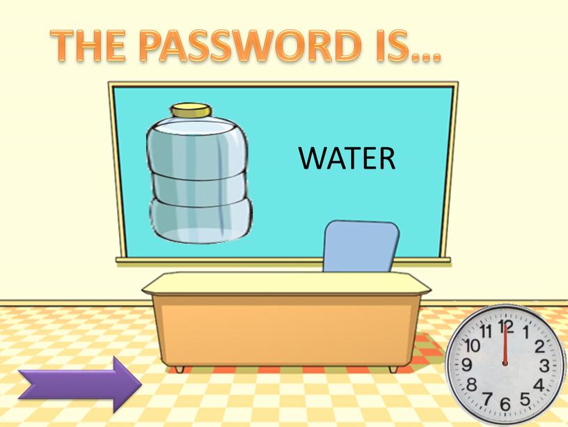 WATER THE PASSWORD IS…