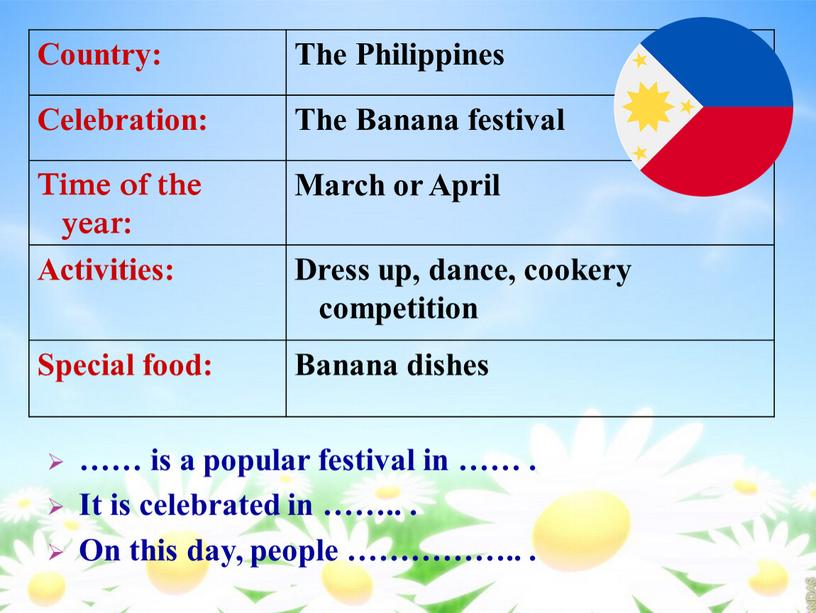 Country: The Philippines Celebration: