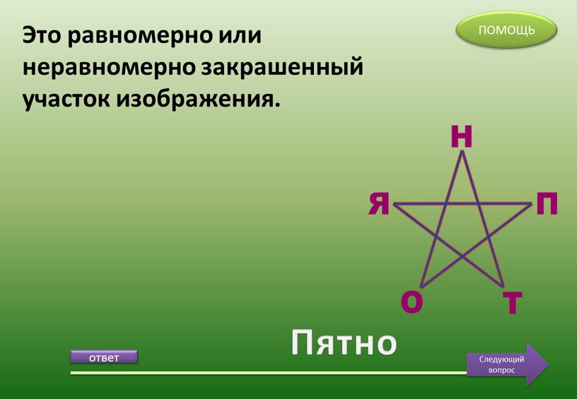 Пятно Это равномерно или неравномерно закрашенный участок изображения