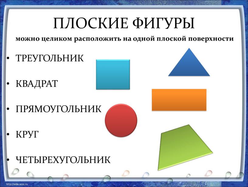 ПЛОСКИЕ ФИГУРЫ ТРЕУГОЛЬНИК КВАДРАТ