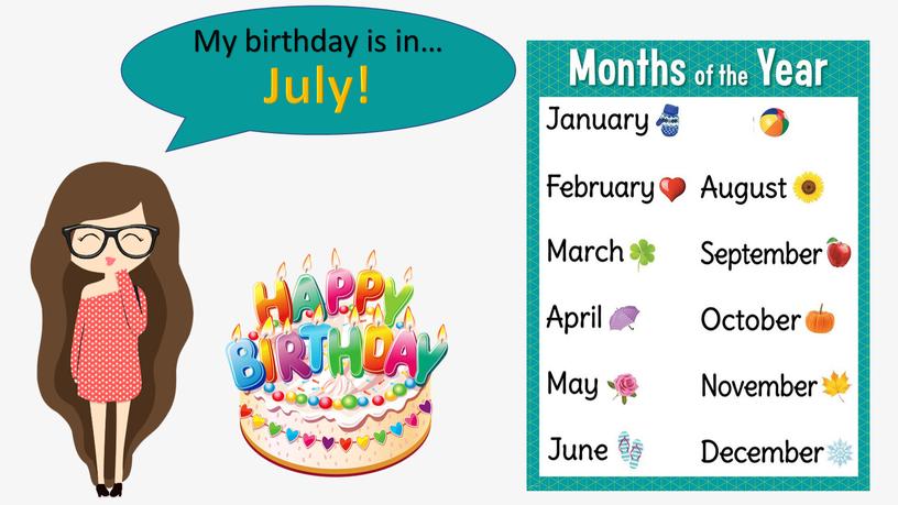 My birthday is in… July!