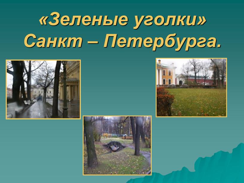 Зеленые уголки» Санкт – Петербурга