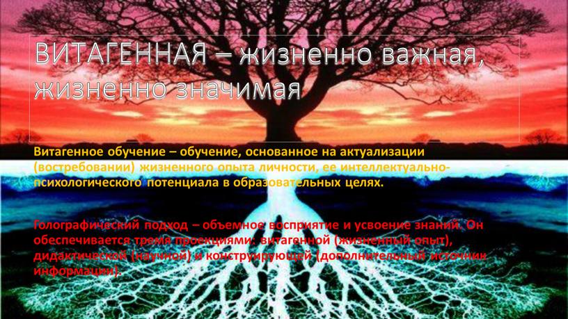 ВИТАГЕННАЯ – жизненно важная, жизненно значимая