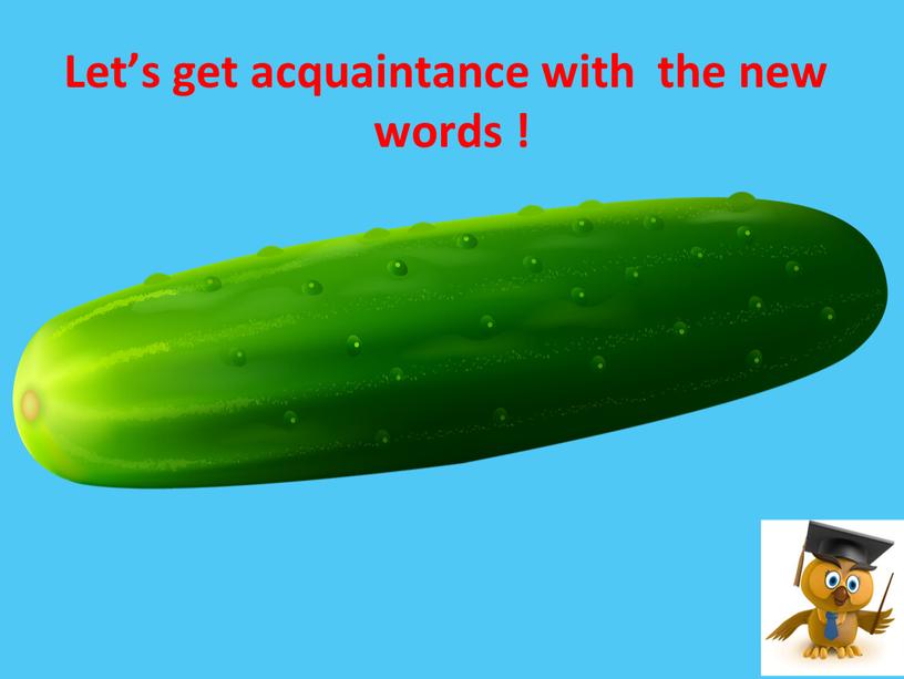 Let’s get acquaintance with the new words !