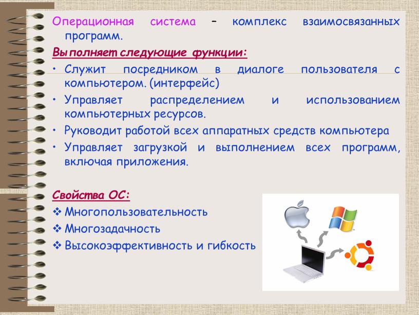 Операционная система – комплекс взаимосвязанных программ