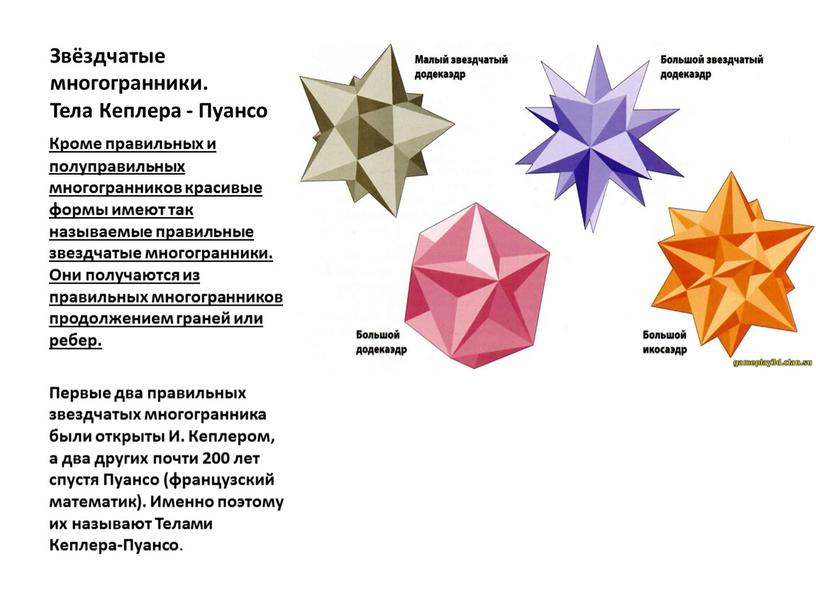 Звёздчатые многогранники. Тела