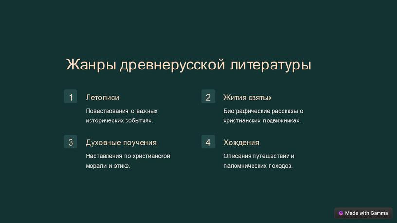 Жанры древнерусской литературы 1