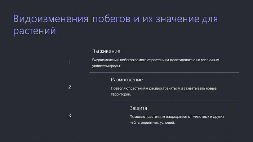 Видоизменения побегов и их значение для растений 1