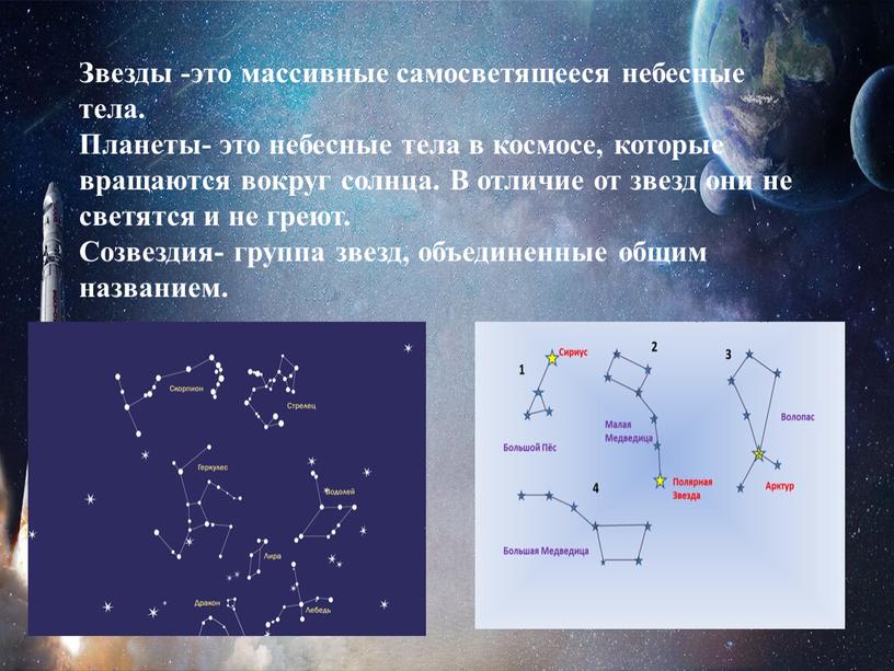 Звезды -это массивные самосветящееся небесные тела