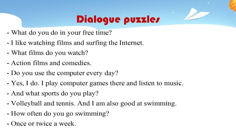 Dialogue puzzles