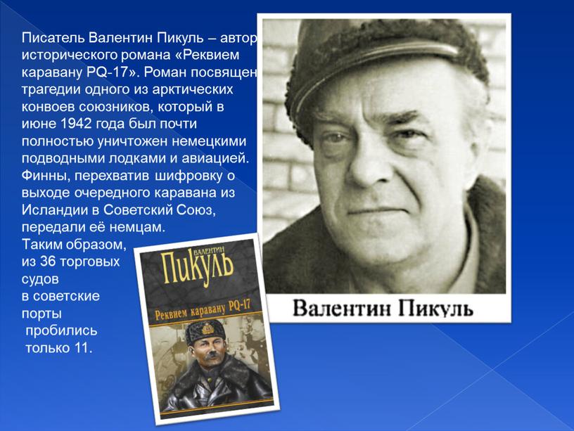 Писатель Валентин Пикуль – автор исторического романа «Реквием каравану