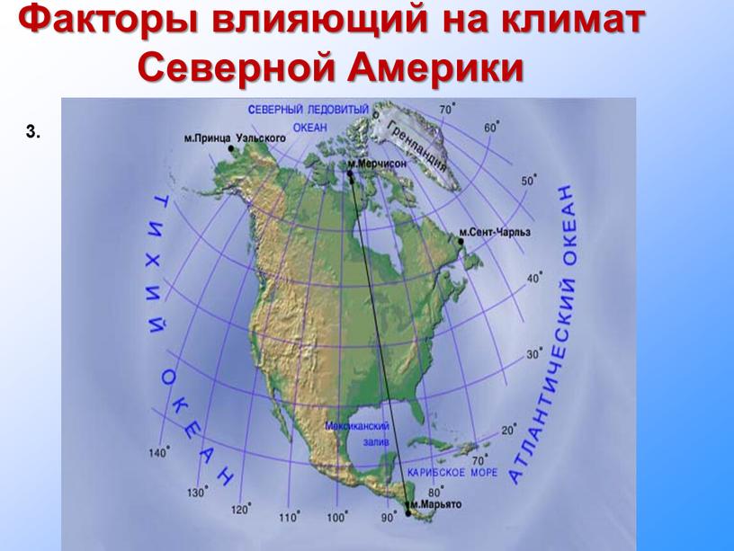 Факторы влияющий на климат Северной