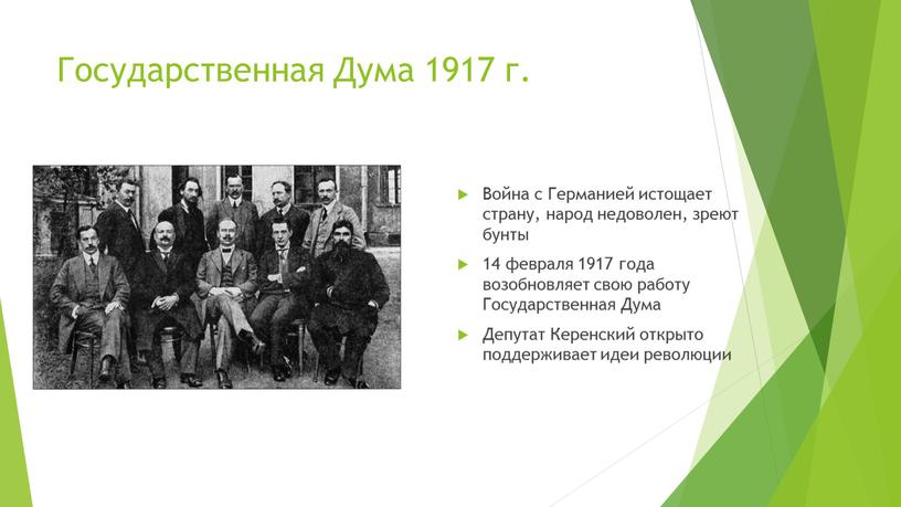 Государственная Дума 1917 г. Война с