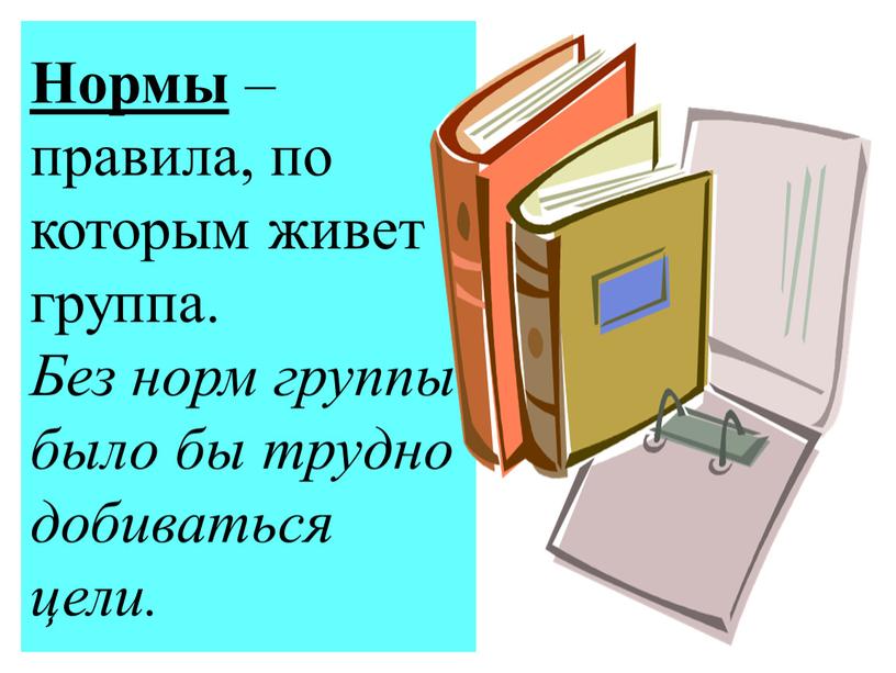 Нормы – правила, по которым живет группа