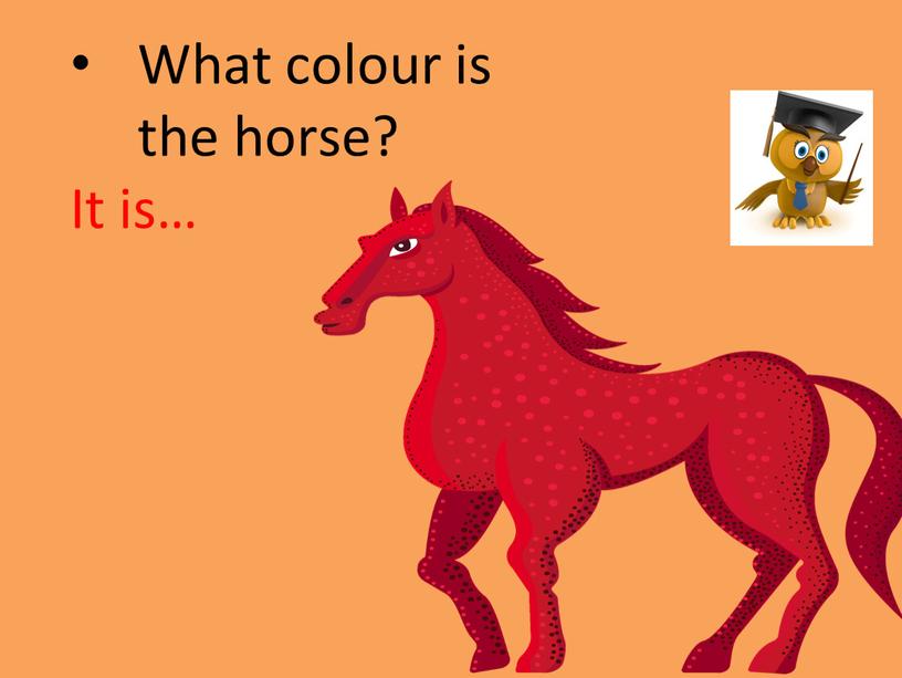 What colour is the horse? It is…