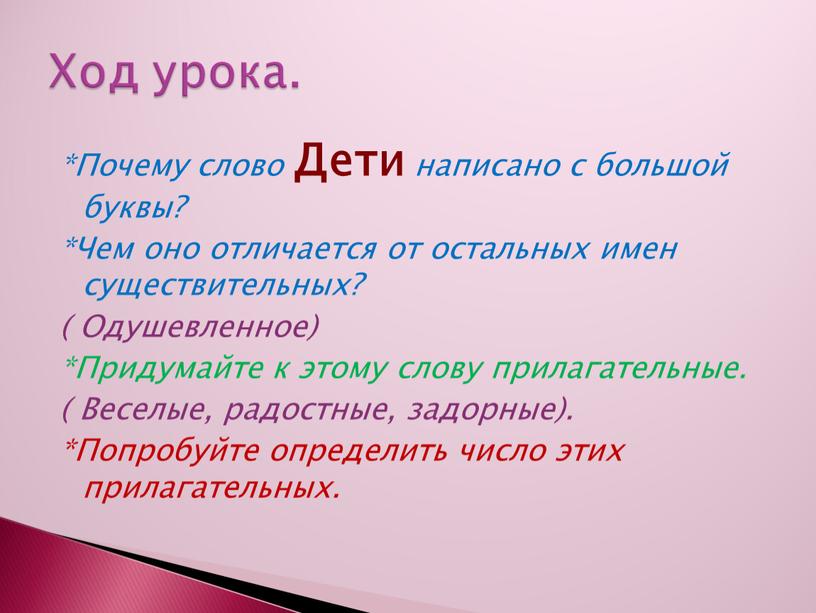 Почему слово Дети написано с большой буквы? *Чем оно отличается от остальных имен существительных? (