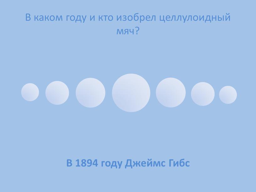 В каком году и кто изобрел целлулоидный мяч?